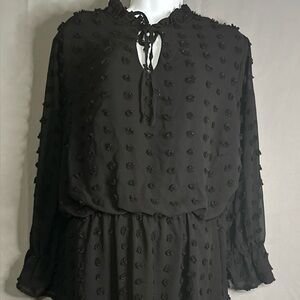Tacera Elegant Black Blouse
